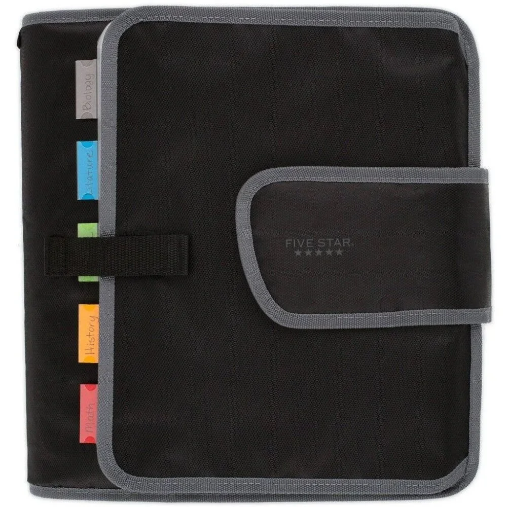 Five Star 2 inch Binder 580 Sheet Capacity Black Gray 12.75